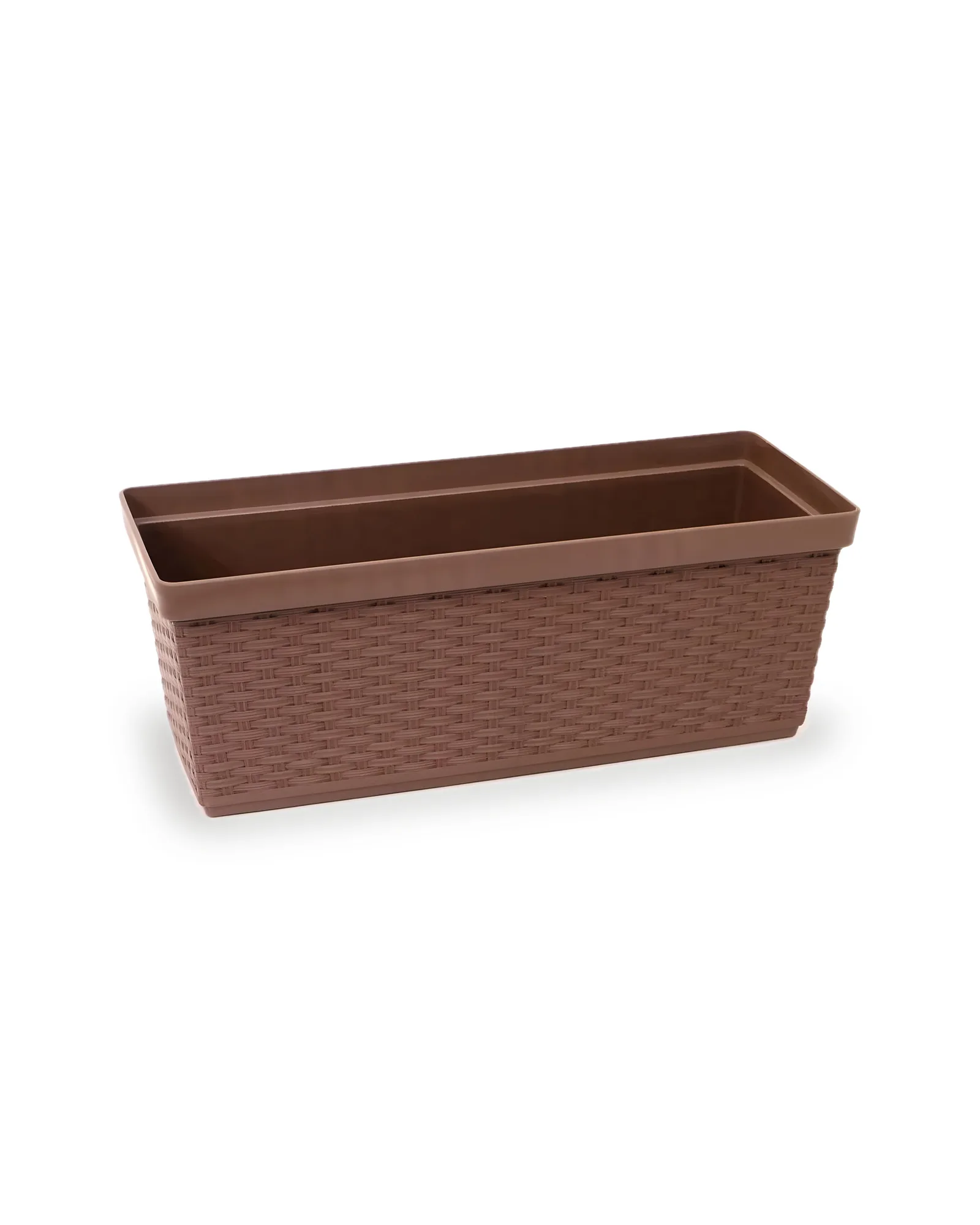 Jardineira Rattan Tabaco Plástico (50x20x18,5)