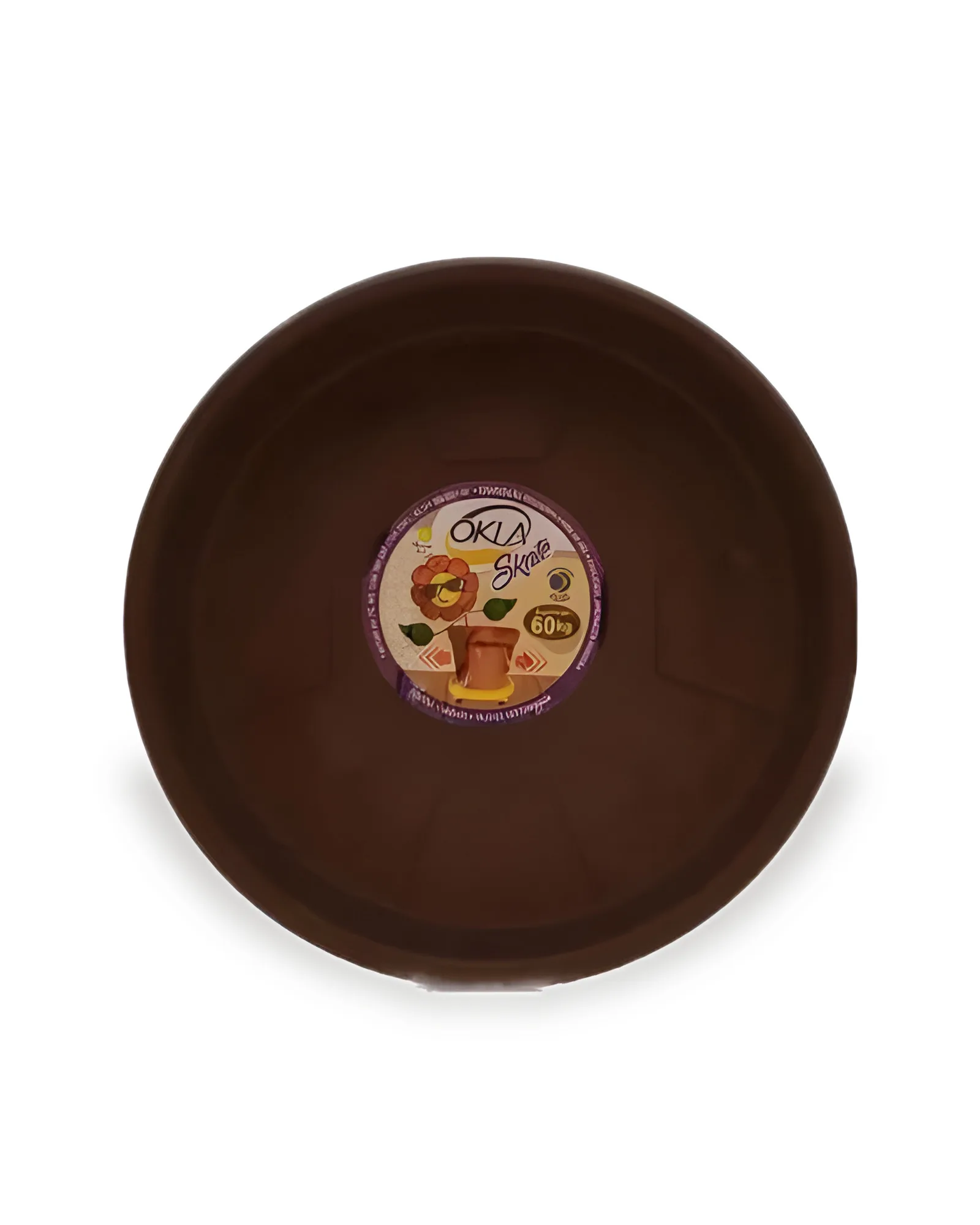 PRATO COM RODAS TABACO (27CM)