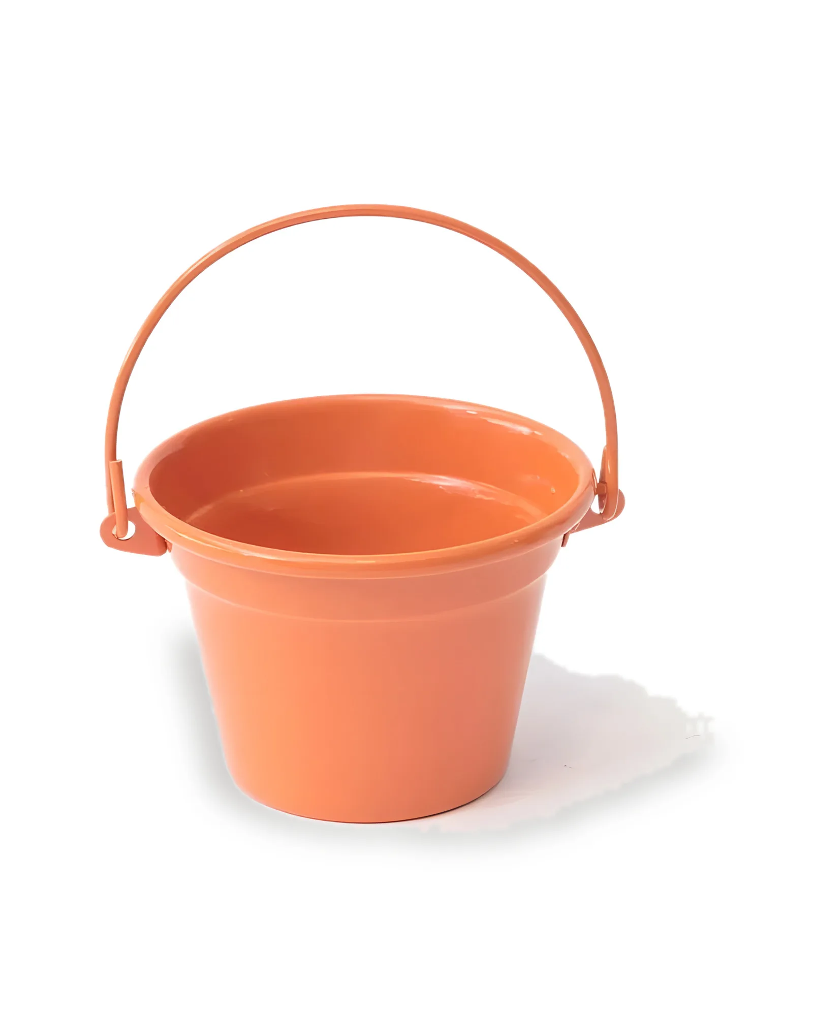 Cachepot Alumínio com Alça Laranja (11X09)