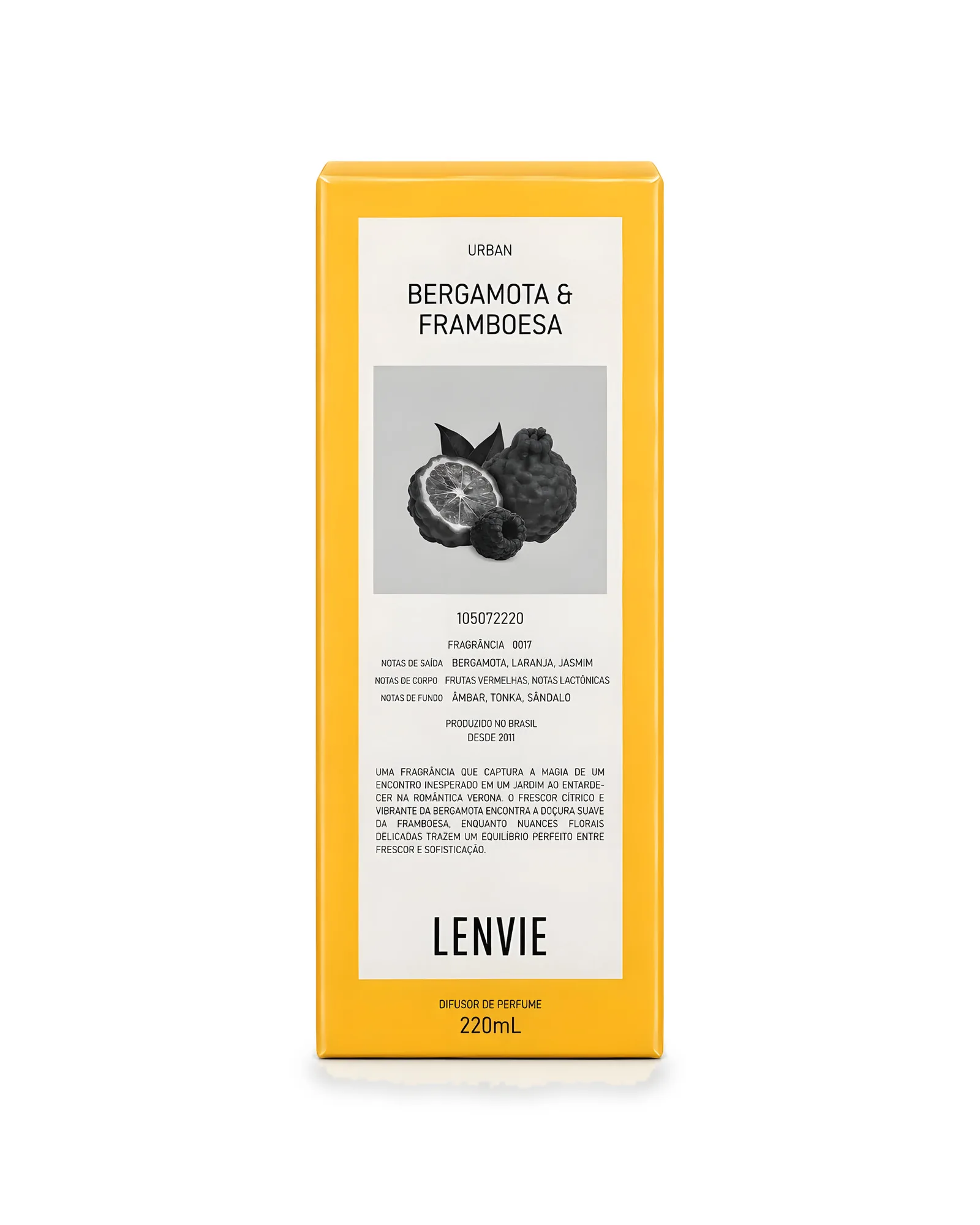 DIFUSOR PERFUME BERGAMOTA E FRAMBOESA 220ML