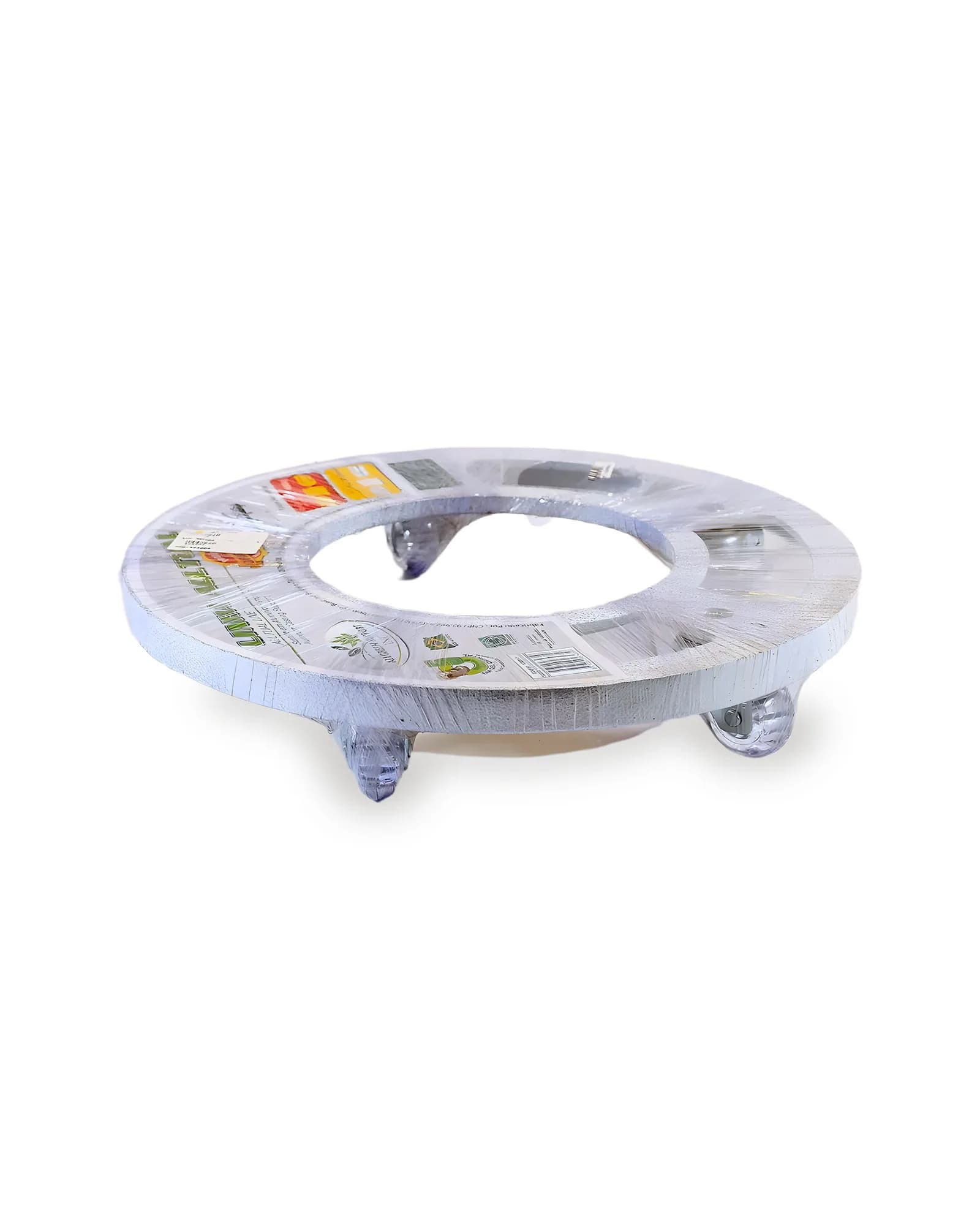 Suporte vaso aluminio redondo rodas de gel 40 (40cm)