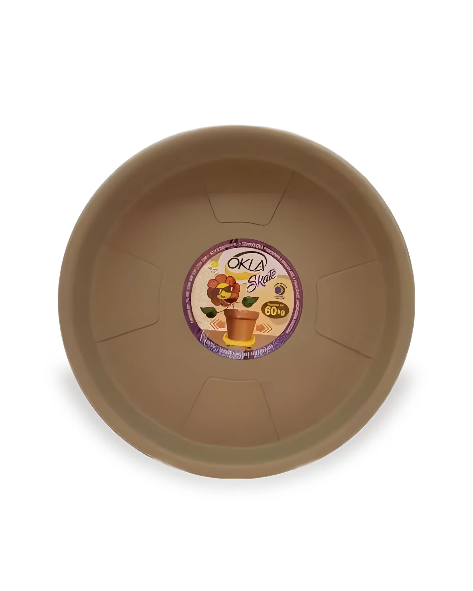 PRATO COM RODAS CINZA TAUPE (27CM)