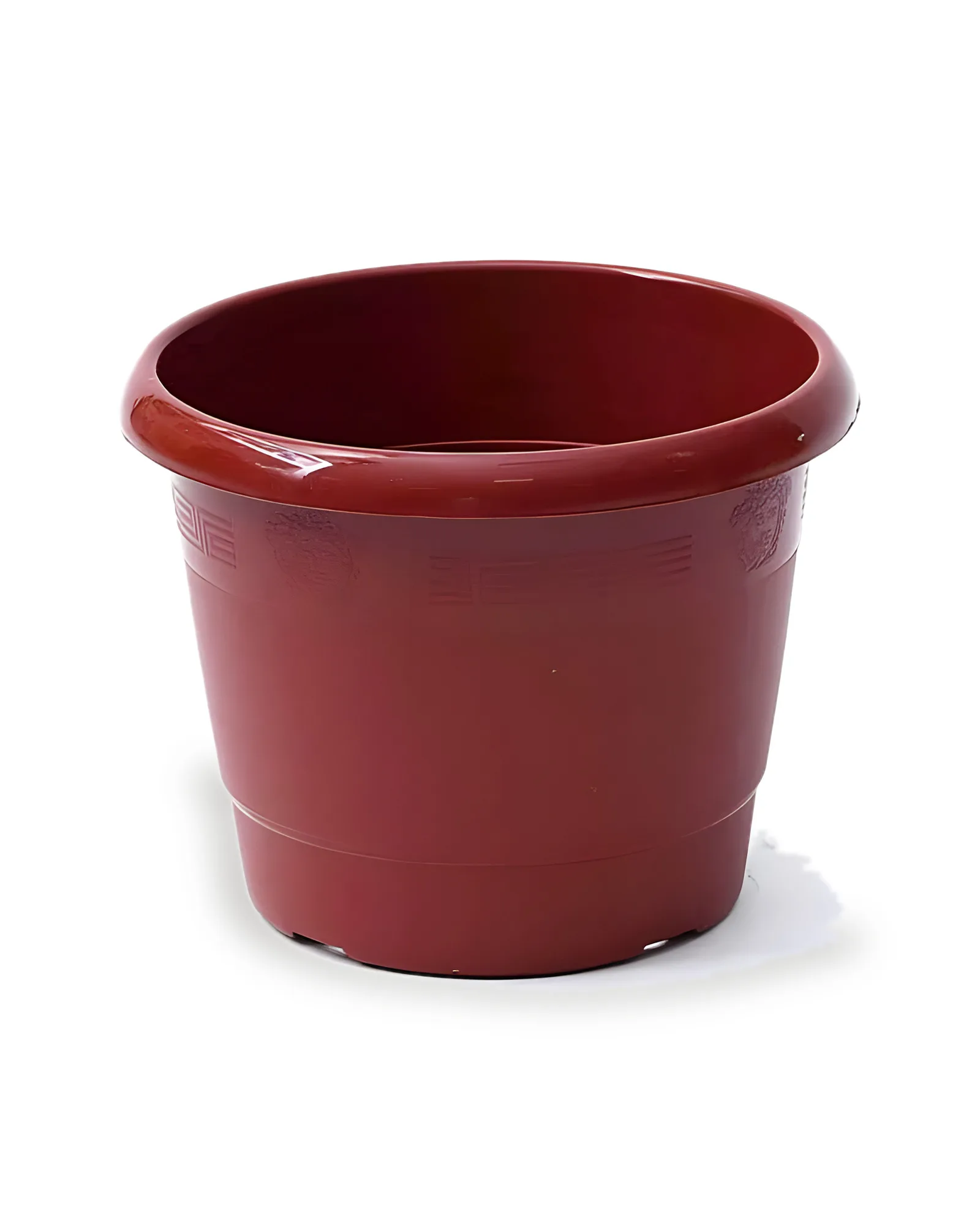 Vaso Plástico com Borda P Marrom (16x15)