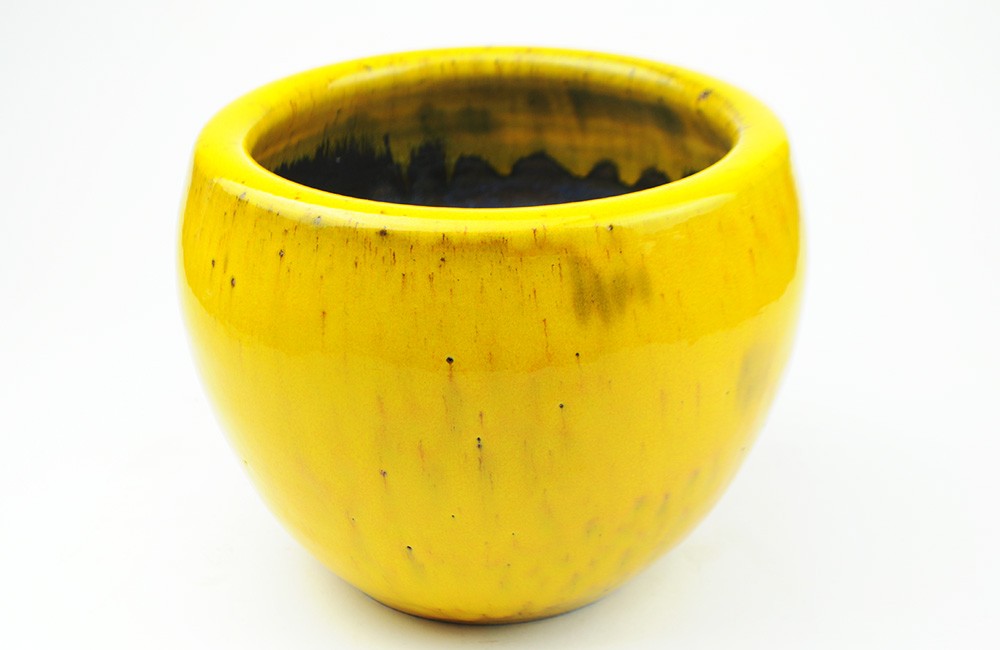 Cachepot coquinho 2 em Cerâmica Amarelo (14x20)