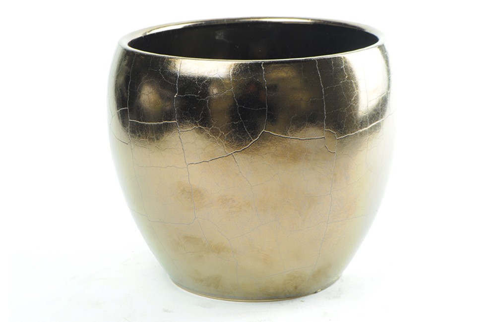 Vaso em Cerâmica Ouro (15x13)