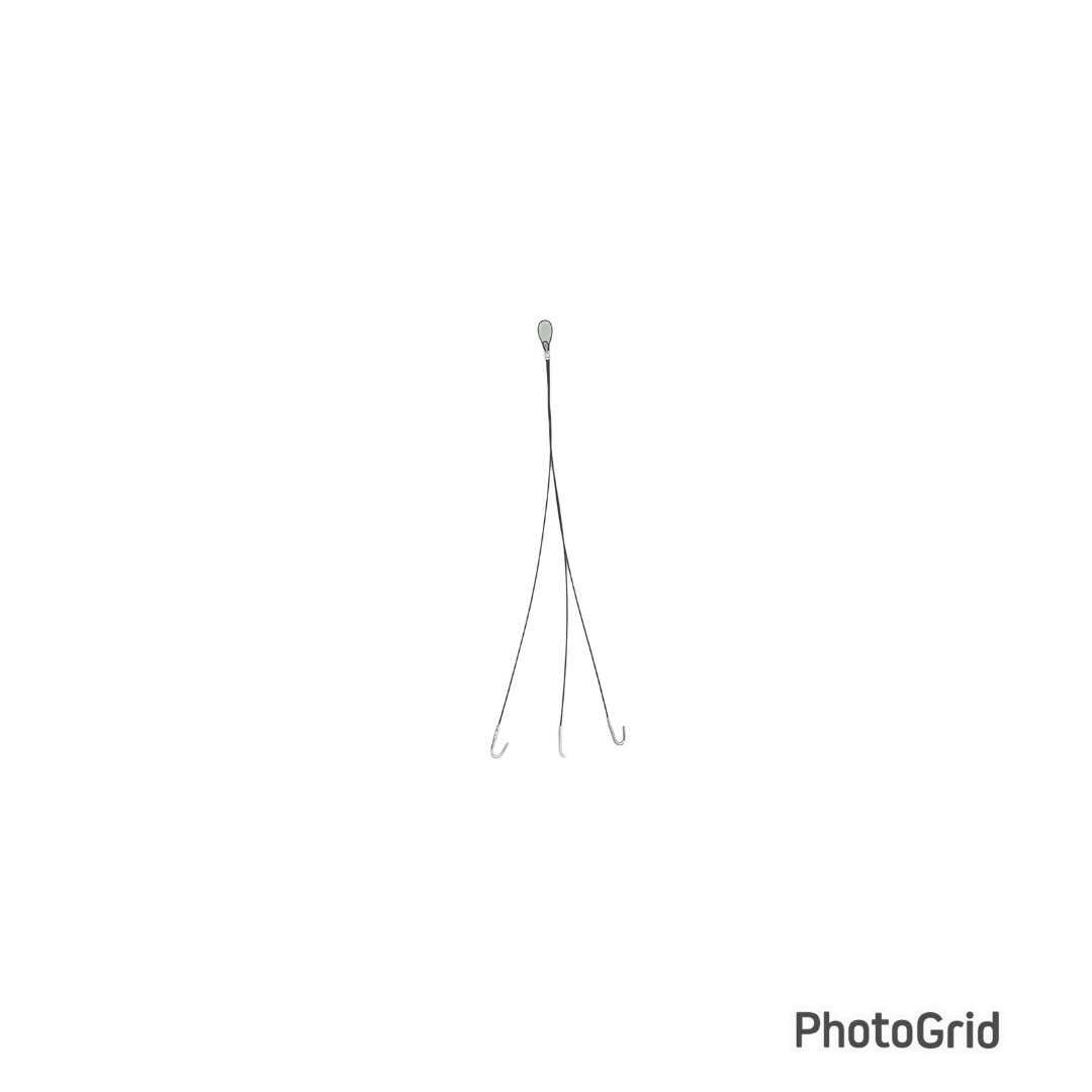 CABO DE AÇO 3 GANCHOS P 60CM PRETO