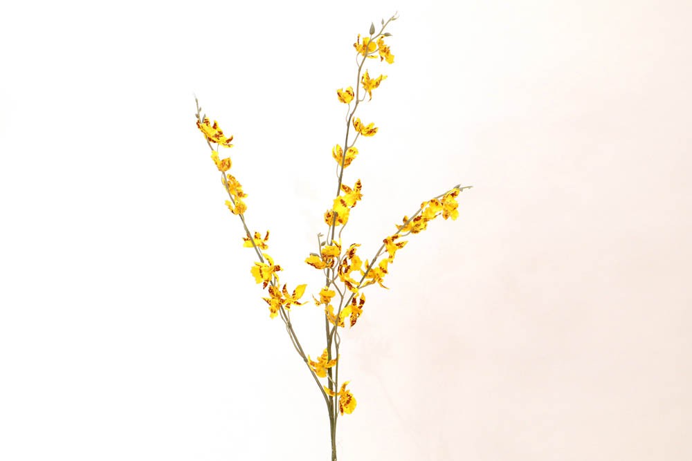 Orquídea Artificial Asiática Amarela (1m)