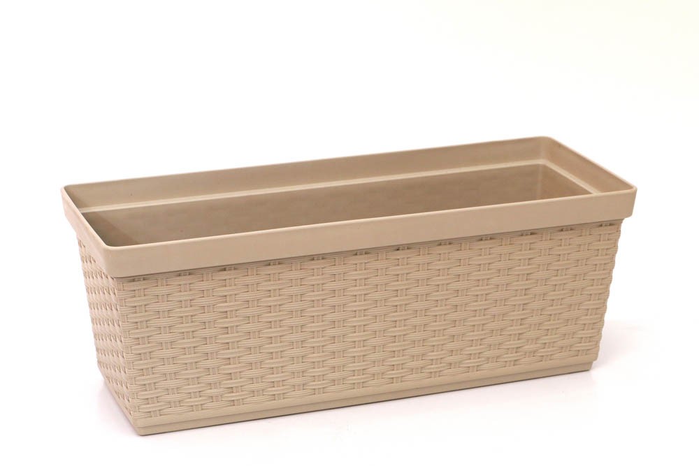 Jardineira Rattan Taupe Plástico(50x20x18,5)
