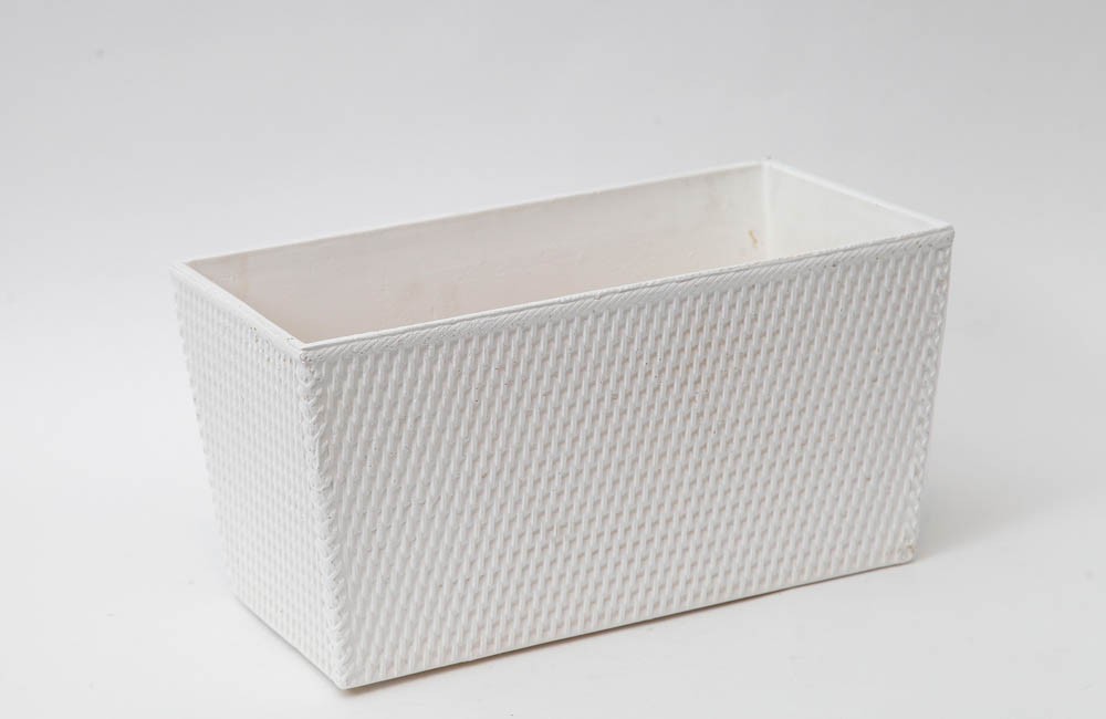 Vaso Poliuretano Retangular Branco (19x37,5x19)