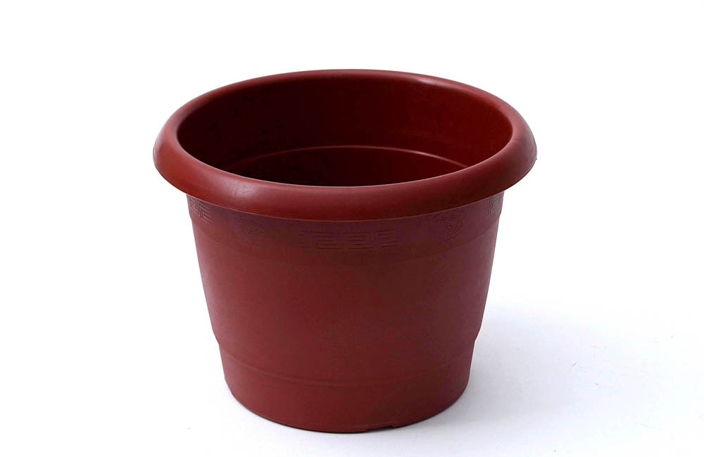 Vaso Plástico com Borda M Marrom (22x20)