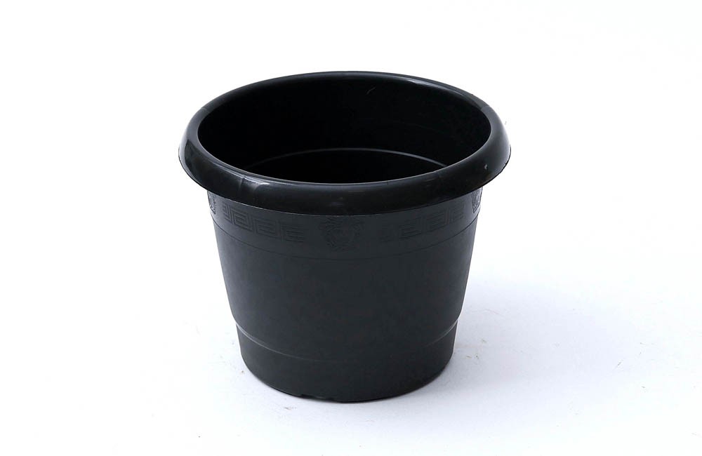 Vaso Plástico com Borda Preto P (20x16)