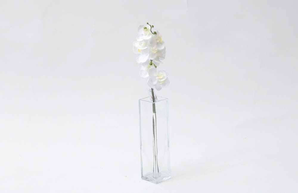 Haste Orquídea Phalaenopsis Artificial Branca (43cm)