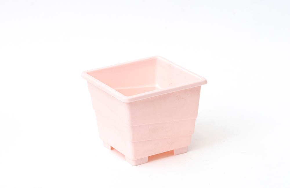 Vaso Plástico Rosado (13x13x11)