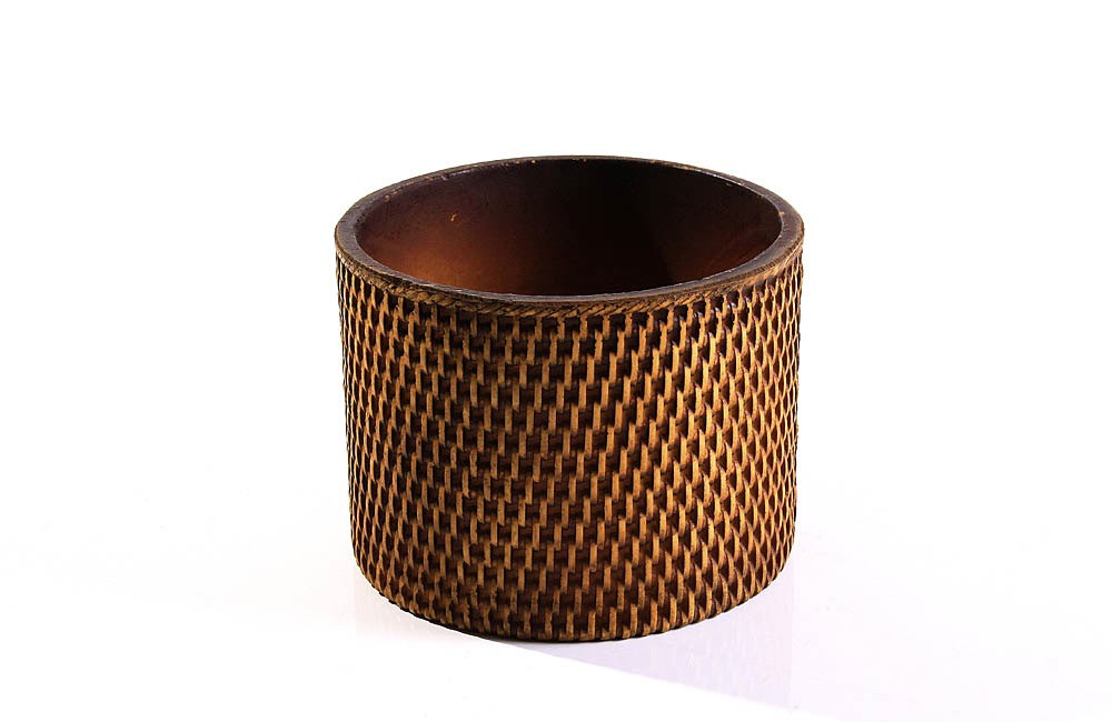 Cachepot poliuretano marrom M (18X16)