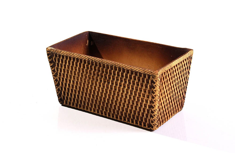 Cachepot Poliuretano Retangular Marrom G (11,5X23X12)