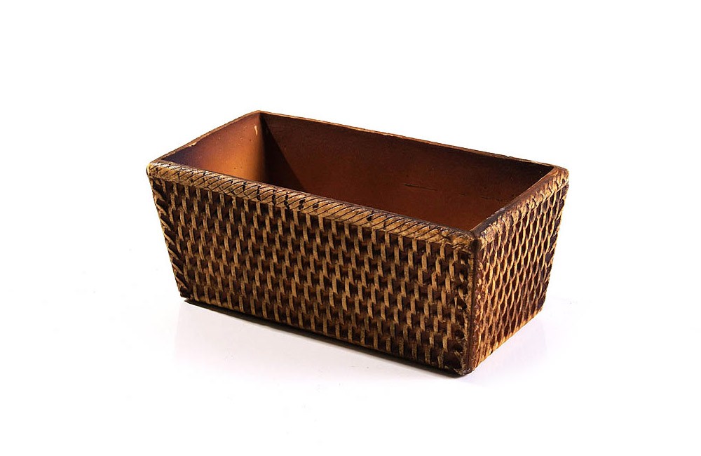 Cachepot Poliuretano Retangular Marrom M (09X21X11)
